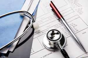 Photo of stethoscope on a desk